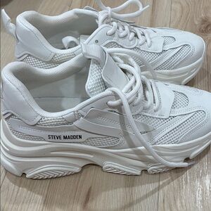 Steve Madden All-White Platform Trainers